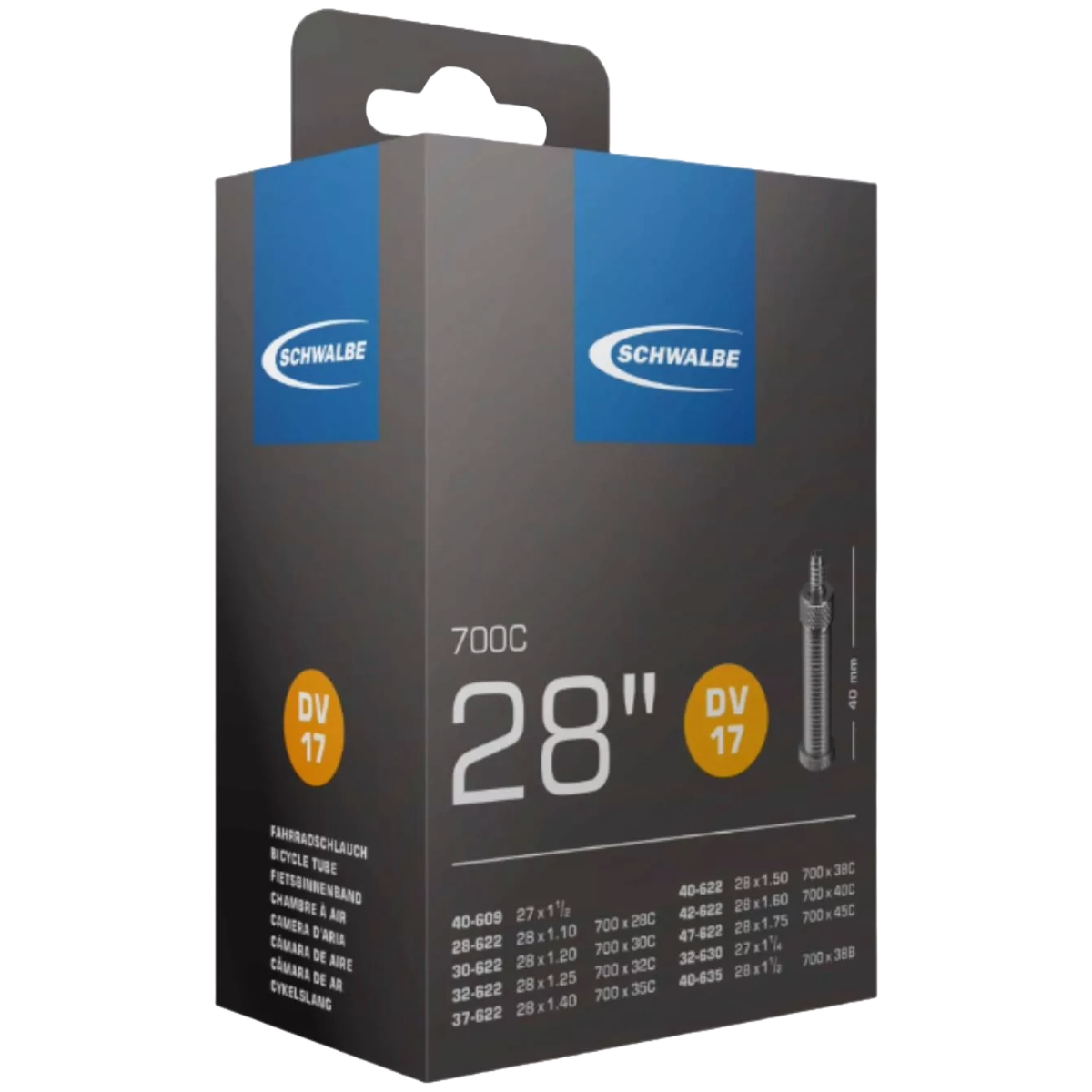Schwalbe Schlauch, DV 17, 28/40-609-635